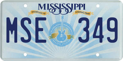MS license plate MSE349