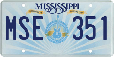 MS license plate MSE351