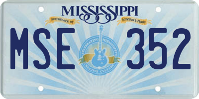 MS license plate MSE352