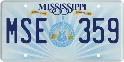 MS license plate MSE359