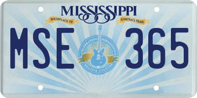 MS license plate MSE365