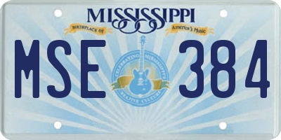 MS license plate MSE384