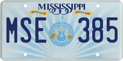 MS license plate MSE385