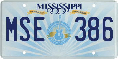 MS license plate MSE386