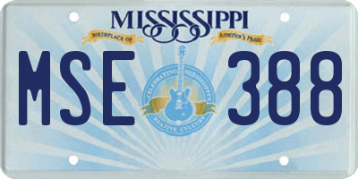 MS license plate MSE388