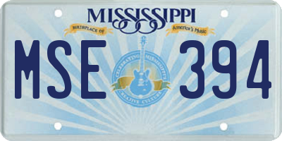 MS license plate MSE394