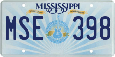 MS license plate MSE398