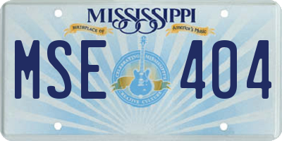 MS license plate MSE404