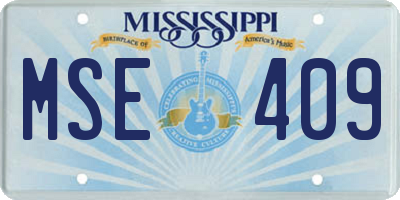 MS license plate MSE409