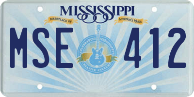 MS license plate MSE412