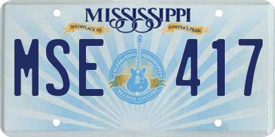 MS license plate MSE417