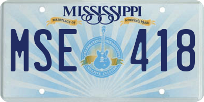 MS license plate MSE418