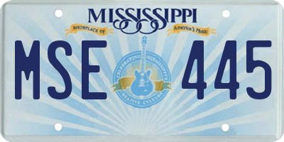 MS license plate MSE445