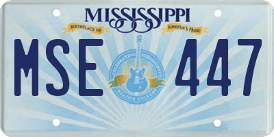 MS license plate MSE447