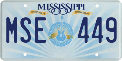 MS license plate MSE449