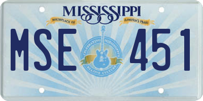 MS license plate MSE451