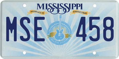 MS license plate MSE458