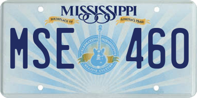 MS license plate MSE460