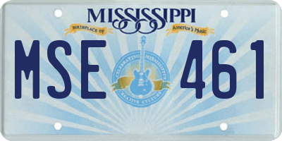 MS license plate MSE461