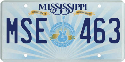 MS license plate MSE463