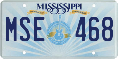 MS license plate MSE468