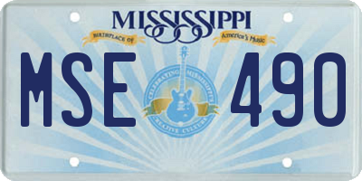 MS license plate MSE490