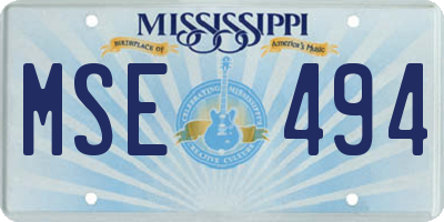 MS license plate MSE494