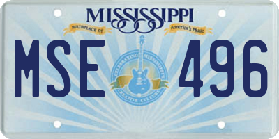 MS license plate MSE496