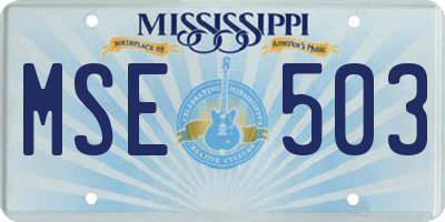 MS license plate MSE503