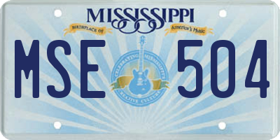 MS license plate MSE504