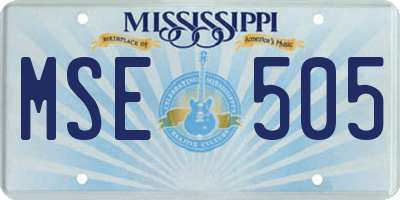 MS license plate MSE505