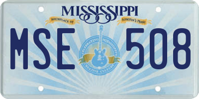 MS license plate MSE508