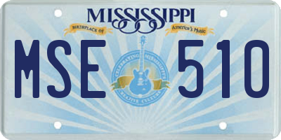MS license plate MSE510