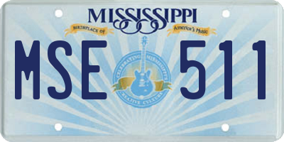 MS license plate MSE511