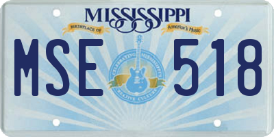 MS license plate MSE518
