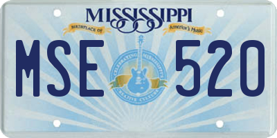MS license plate MSE520