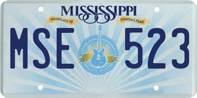 MS license plate MSE523