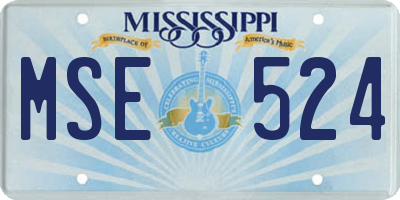 MS license plate MSE524