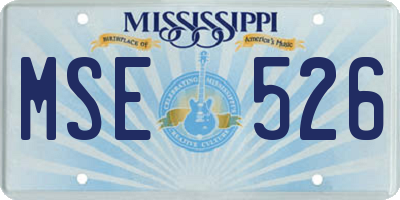 MS license plate MSE526