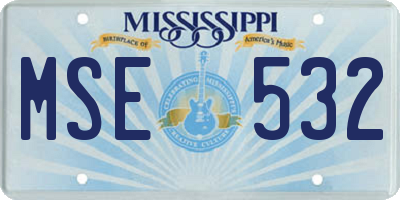 MS license plate MSE532