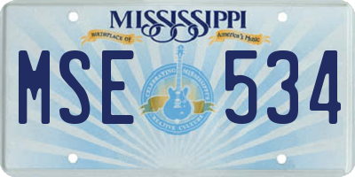 MS license plate MSE534