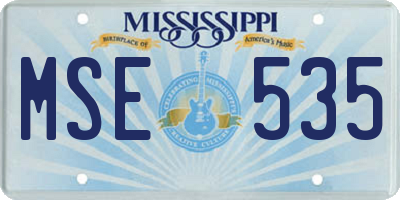 MS license plate MSE535
