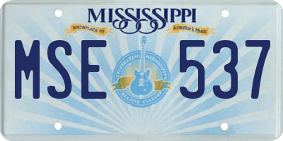 MS license plate MSE537