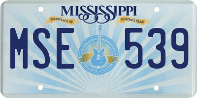 MS license plate MSE539