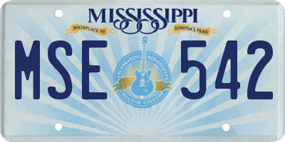 MS license plate MSE542