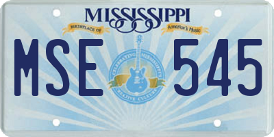 MS license plate MSE545