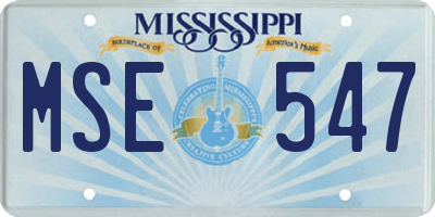 MS license plate MSE547