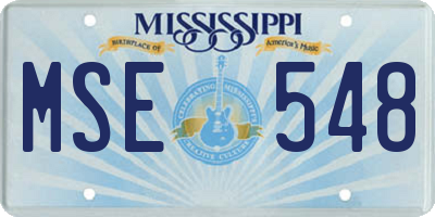 MS license plate MSE548