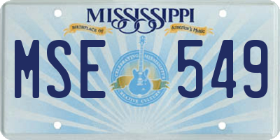 MS license plate MSE549