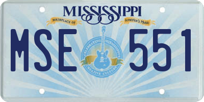 MS license plate MSE551